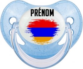 Drapeau effet pinceau Arménie avec prénom Sucete Physiologique Bleue à paillette