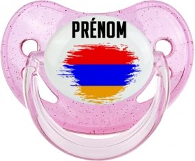 Drapeau effet pinceau Arménie avec prénom Sucete Physiologique Rose à paillette