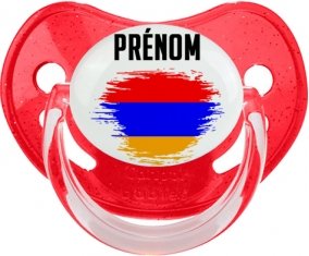 Drapeau effet pinceau Arménie avec prénom Sucete Physiologique Rouge à paillette
