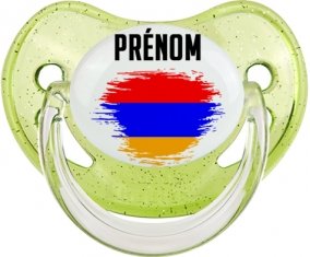 Drapeau effet pinceau Arménie avec prénom Sucete Physiologique Vert à paillette