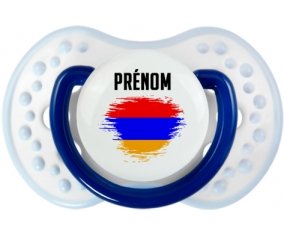 Drapeau effet pinceau Arménie avec prénom Tétine LOVI Dynamic Marine-blanc-bleu classique