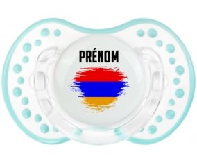 Drapeau effet pinceau Arménie avec prénom Tétine LOVI Dynamic Retro-blanc-lagon classique