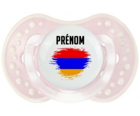 Drapeau effet pinceau Arménie avec prénom Tétine LOVI Dynamic Retro-rose-tendre classique