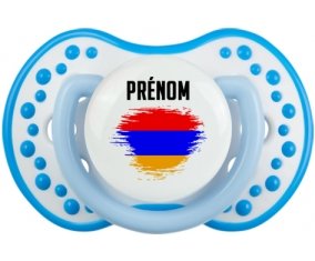 Drapeau effet pinceau Arménie avec prénom Tétine LOVI Dynamic Blanc-bleu phosphorescente