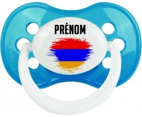 Drapeau effet pinceau Arménie avec prénom Sucette Anatomique Cyan classique