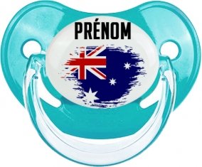 Drapeau effet pinceau Australie avec prénom : Sucette Physiologique personnalisée