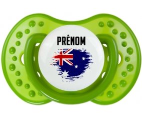 Drapeau effet pinceau Australie avec prénom Sucette LOVI Dynamic Vert classique