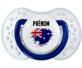 Drapeau effet pinceau Australie avec prénom Sucette LOVI Dynamic Marine-blanc-bleu classique
