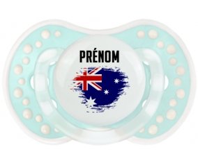 Drapeau effet pinceau Australie avec prénom Sucette LOVI Dynamic Retro-turquoise-lagon classique