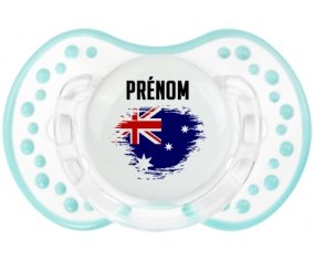 Drapeau effet pinceau Australie avec prénom Sucette LOVI Dynamic Retro-blanc-lagon classique