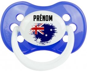 Drapeau effet pinceau Australie avec prénom : Sucette Anatomique personnalisée