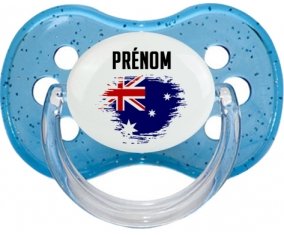 Drapeau effet pinceau Australie avec prénom : Tétine Cerise personnalisée