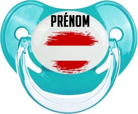 Drapeau effet pinceau Autriche avec prénom Tétine Physiologique Bleue classique