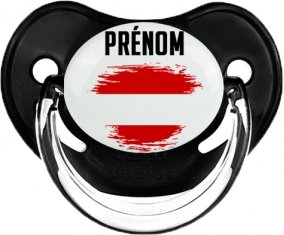 Drapeau effet pinceau Autriche avec prénom Tétine Physiologique Noir classique