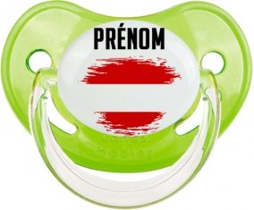 Drapeau effet pinceau Autriche avec prénom Tétine Physiologique Vert classique