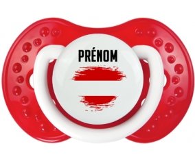 Drapeau effet pinceau Autriche avec prénom Sucete LOVI Dynamic Blanc-rouge classique