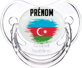 Drapeau effet pinceau Azerbaïdjan avec prénom Sucete Physiologique Transparent classique