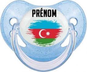 Drapeau effet pinceau Azerbaïdjan avec prénom Sucete Physiologique Bleue à paillette