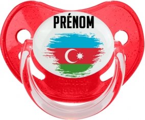 Drapeau effet pinceau Azerbaïdjan avec prénom Sucete Physiologique Rouge à paillette