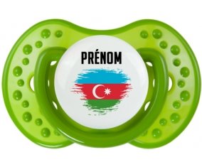 Drapeau effet pinceau Azerbaïdjan avec prénom Tétine LOVI Dynamic Vert classique