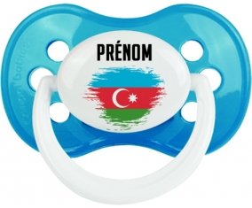 Drapeau effet pinceau Azerbaïdjan avec prénom Sucette Anatomique Cyan classique