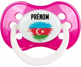 Drapeau effet pinceau Azerbaïdjan avec prénom Sucette Anatomique Rose foncé classique