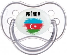 Drapeau effet pinceau Azerbaïdjan avec prénom Sucette Anatomique Transparente classique