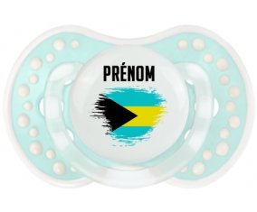 Drapeau effet pinceau Bahamas avec prénom Sucette LOVI Dynamic Retro-turquoise-lagon classique