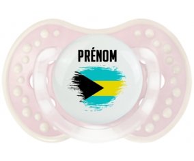 Drapeau effet pinceau Bahamas avec prénom Sucette LOVI Dynamic Retro-rose-tendre classique