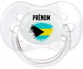 Drapeau effet pinceau Bahamas avec prénom Sucette Cerise Transparent classique