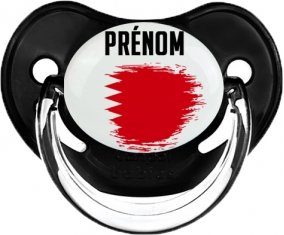 Drapeau effet pinceau Bahreïn avec prénom Sucette Physiologique Noir classique