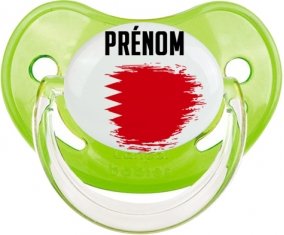 Drapeau effet pinceau Bahreïn avec prénom Sucette Physiologique Vert classique
