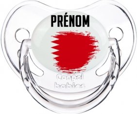 Drapeau effet pinceau Bahreïn avec prénom Sucette Physiologique Transparent classique