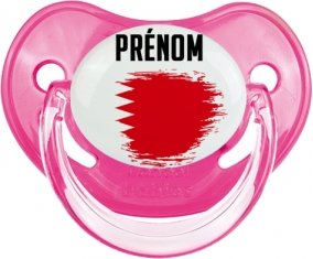Drapeau effet pinceau Bahreïn avec prénom Sucette Physiologique Rose classique