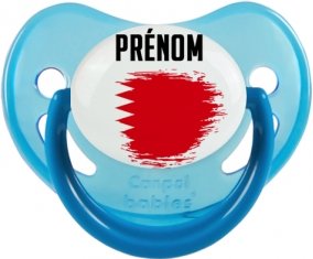 Drapeau effet pinceau Bahreïn avec prénom Sucette Physiologique Bleue phosphorescente