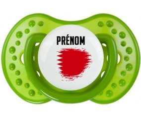 Drapeau effet pinceau Bahreïn avec prénom Sucette LOVI Dynamic Vert classique