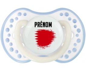 Drapeau effet pinceau Bahreïn avec prénom Sucette LOVI Dynamic Blanc-cyan classique