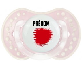 Drapeau effet pinceau Bahreïn avec prénom Sucette LOVI Dynamic Retro-rose-tendre classique