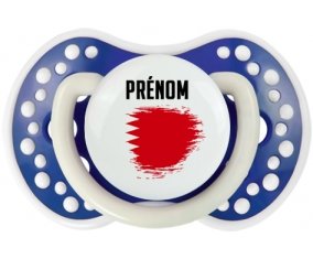 Drapeau effet pinceau Bahreïn avec prénom Sucette LOVI Dynamic Bleu-marine phosphorescente