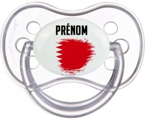 Drapeau effet pinceau Bahreïn avec prénom Sucette Anatomique Transparente classique