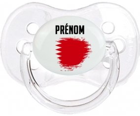 Drapeau effet pinceau Bahreïn avec prénom Tétine Cerise Transparent classique