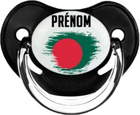 Drapeau effet pinceau Bangladesh avec prénom Tétine Physiologique Noir classique