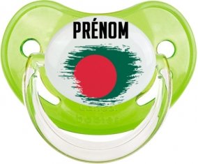 Drapeau effet pinceau Bangladesh avec prénom Tétine Physiologique Vert classique