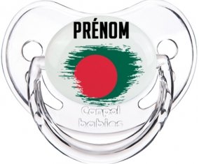 Drapeau effet pinceau Bangladesh avec prénom Tétine Physiologique Transparent classique