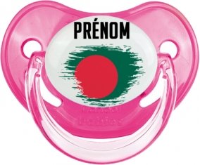 Drapeau effet pinceau Bangladesh avec prénom Tétine Physiologique Rose classique