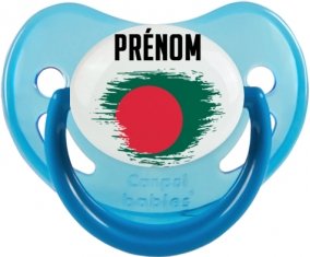 Drapeau effet pinceau Bangladesh avec prénom Tétine Physiologique Bleue phosphorescente