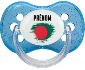 Drapeau effet pinceau Bangladesh avec prénom Sucete Cerise Bleu à paillette