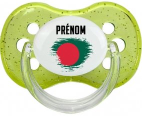Drapeau effet pinceau Bangladesh avec prénom Sucete Cerise Vert à paillette