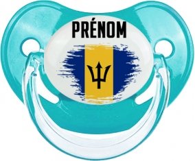 Drapeau effet pinceau Barbade avec prénom : Sucette Physiologique personnalisée