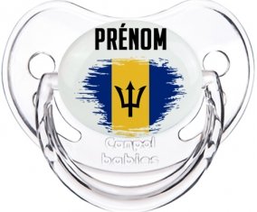 Drapeau effet pinceau Barbade avec prénom Sucete Physiologique Transparent classique